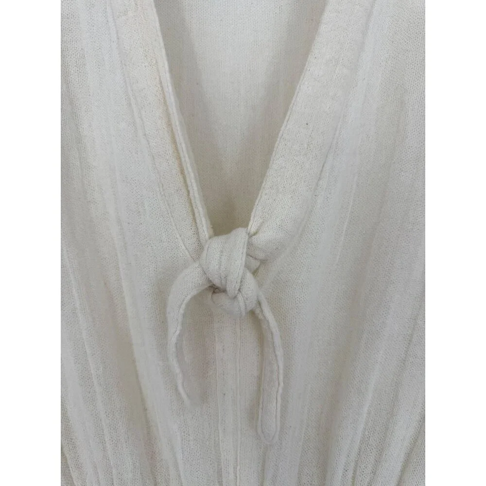 Free People Bell Sleeve Cream Romper Playsuit S| Boho Coastal Cowgirl Whimsigoth - Picture 6 of 16